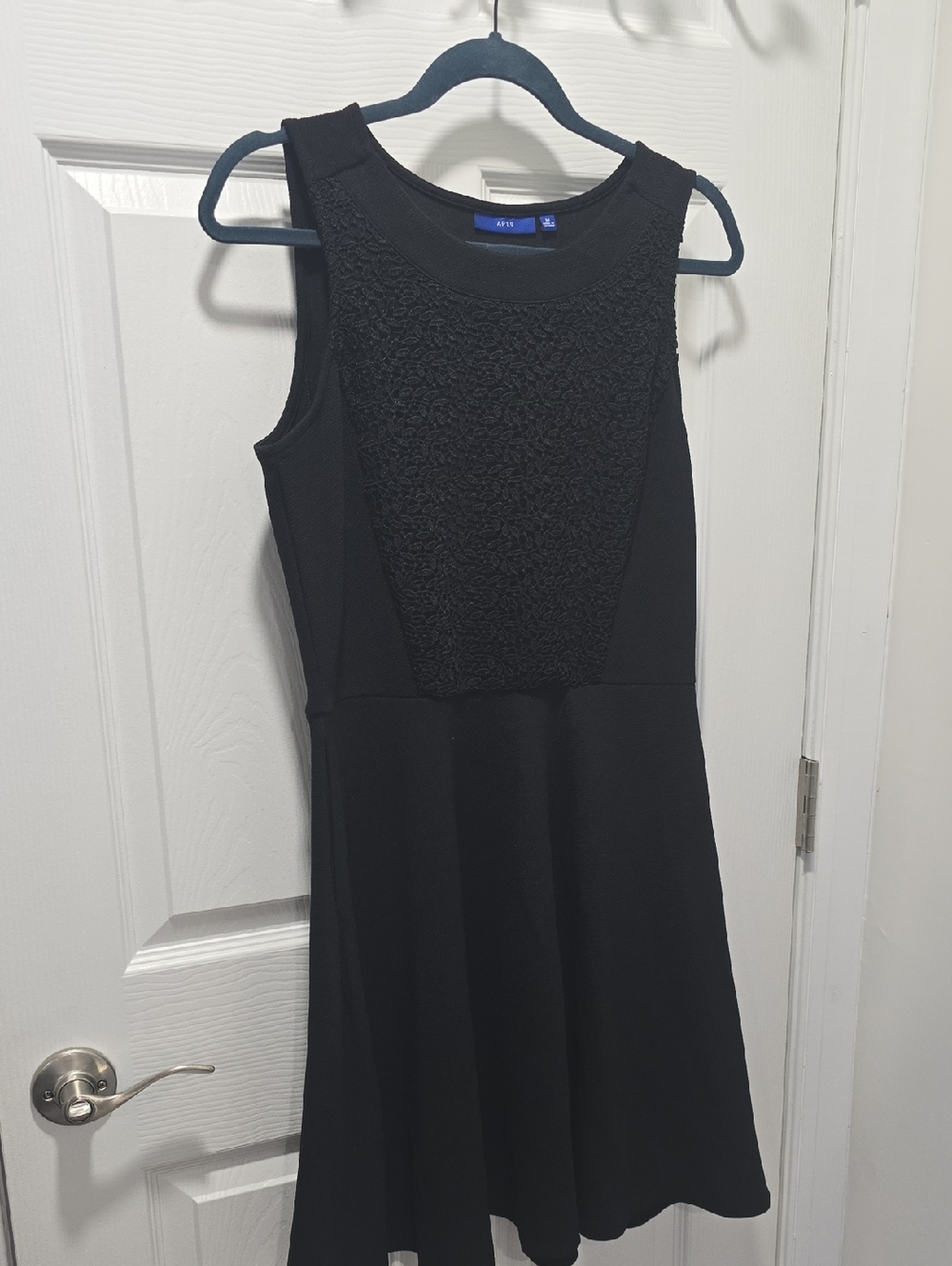 Apt. 9 Black Textured Front Fit-and-Flare Mini Dress